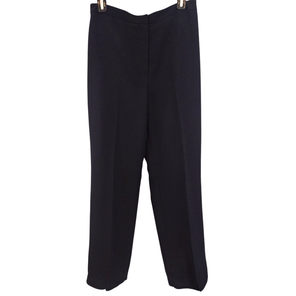 Le Suit Size 8 Solid Black Trousers Straight Leg